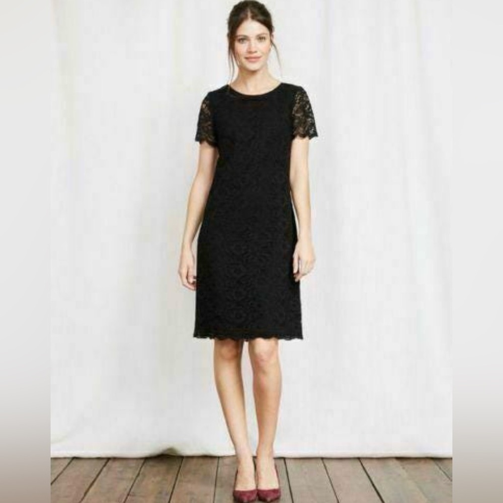 BODEN | Black Overlay Lace Harriet Shift Dress Sz.‎ 2